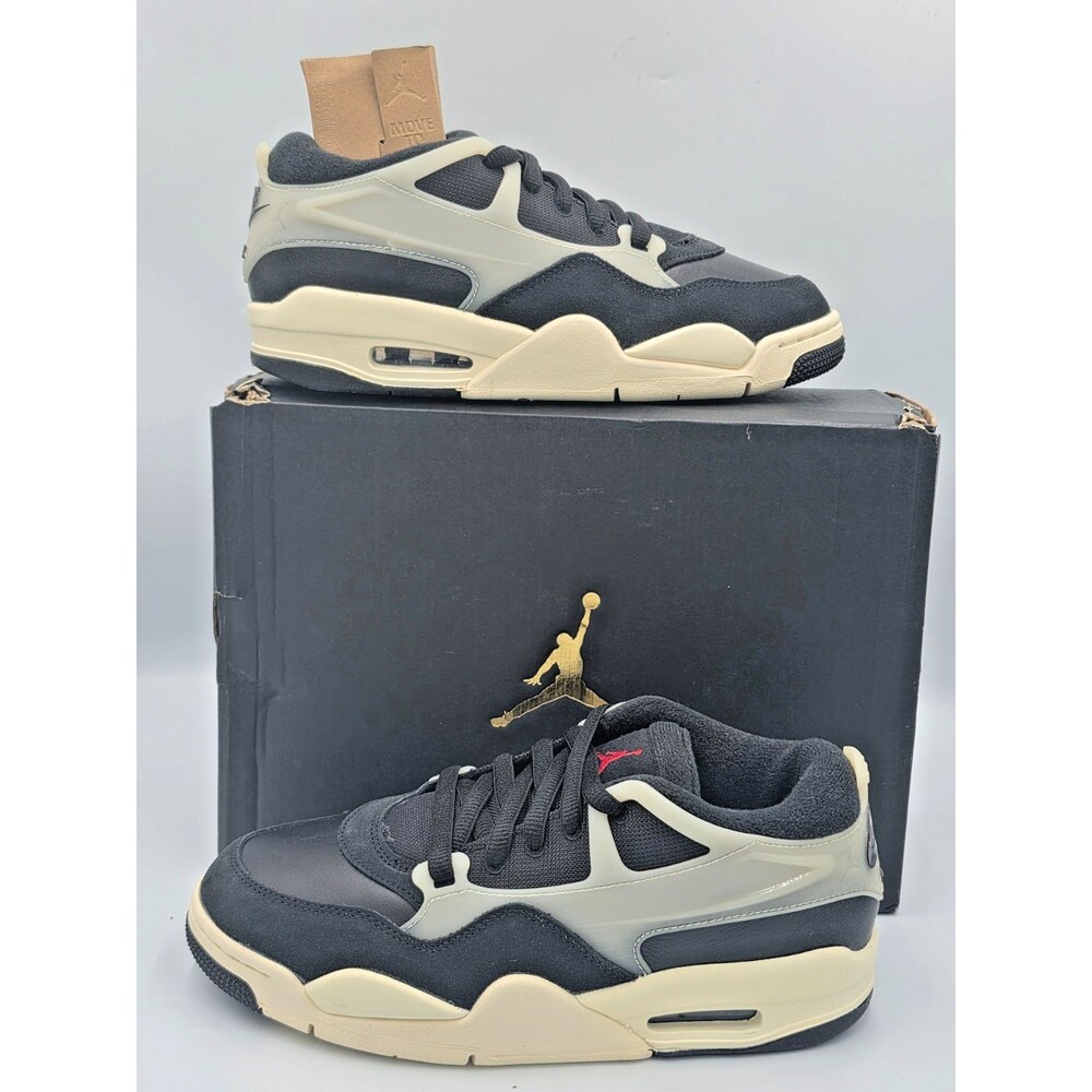 Air Jordan 4 RM Black Sail Gym Red Youth 6.5Y Women’s 8 New FQ7938 006